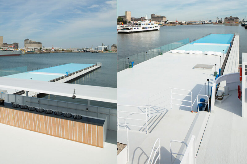 Worlds largest floating pool opens in Antwerp 01