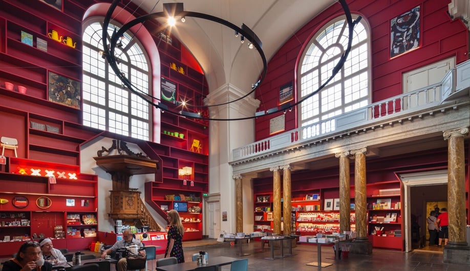 MVRDV's converted chapel serves as an entrance and gift shop at the Stedelijk Museum Schiedam