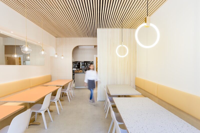 Interiors Vancouver tonkatsu restaurant designed by Emily Danylchuk on Robson Street