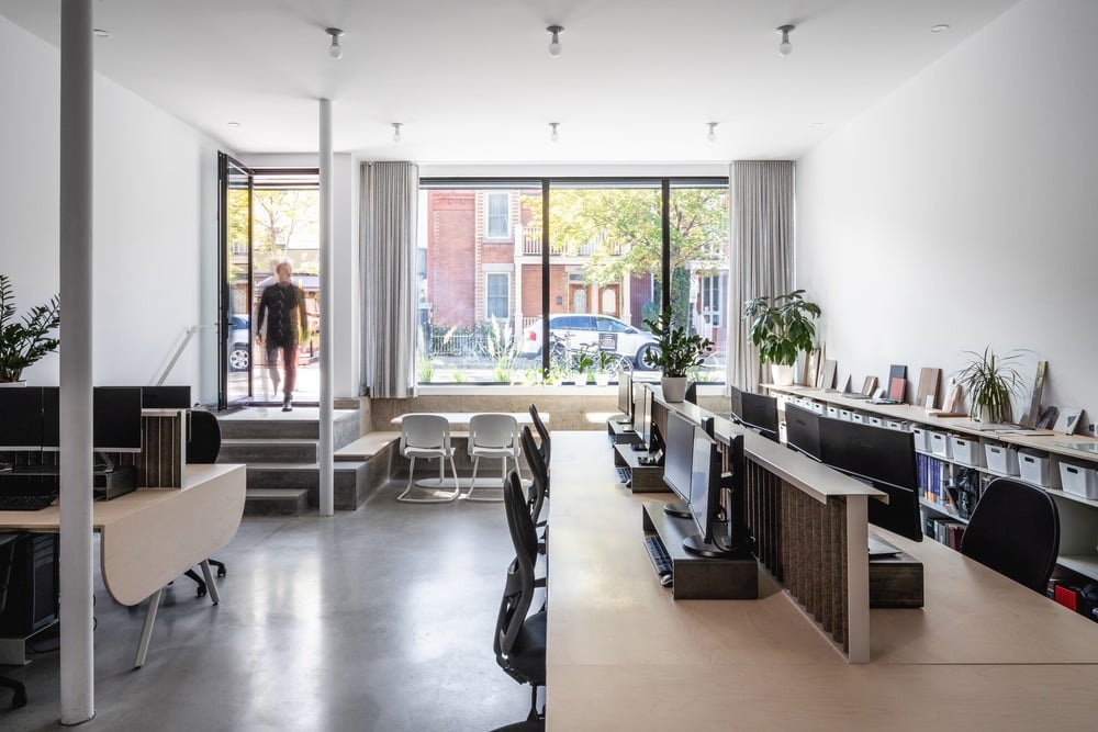 Inside the offices of Off Plaza, looking out to Saint-Hubert