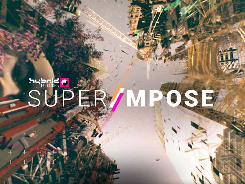futuristic scene with text Super//Impose