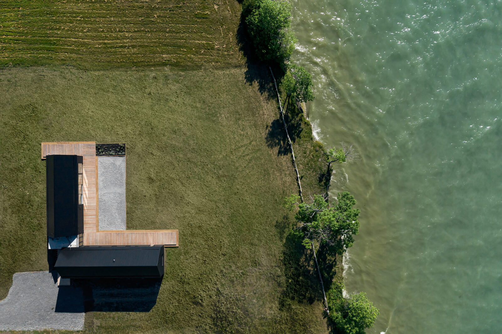 Ell House in Prince Edward County as seen from above