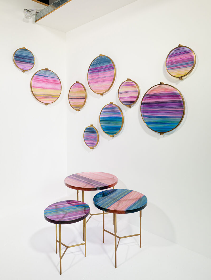 Jeff Goodman Studio collection of glass tables at DesignTO