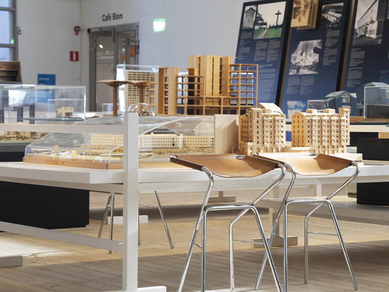 Architectural models at the Architecture in Sweden exhibit