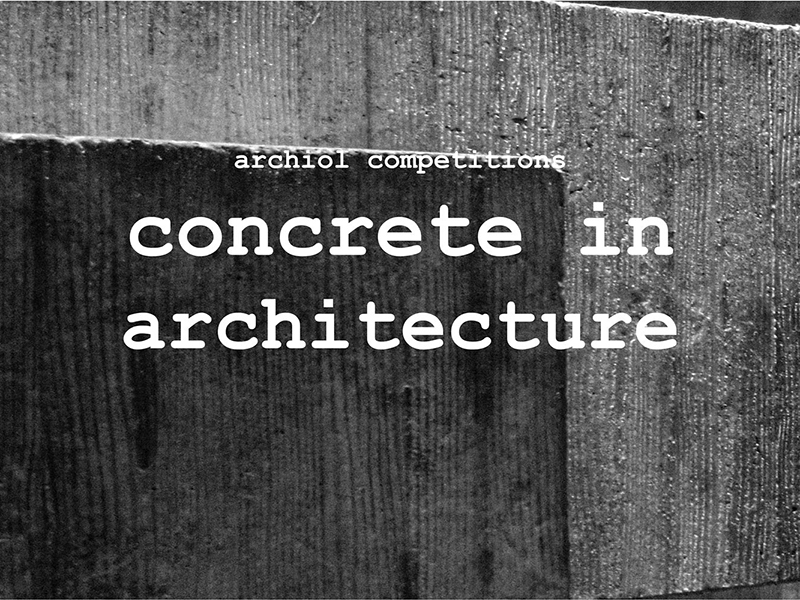 Concrete in architecture written in white text on concrete background