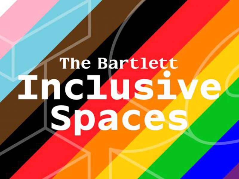 The Bartlett: Inclusive Spaces on rainbow background