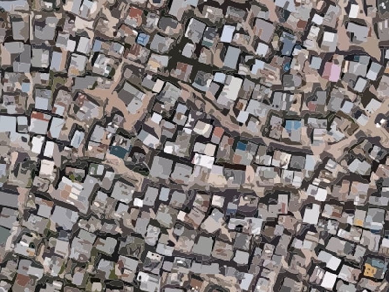 Abstract image of slums from above