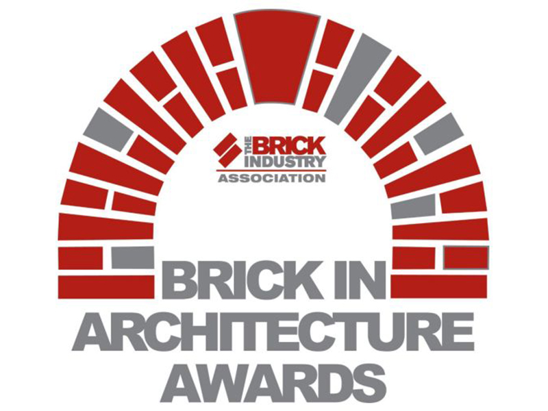 Red brick arch illustration. Text underneath reads: Brick in Architecture Awards