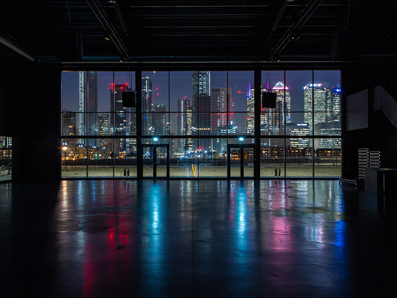 View of the event venue at night