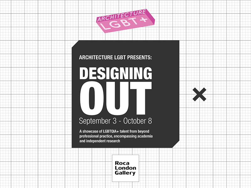 White grid background. Text in black box reads: Designing Out.