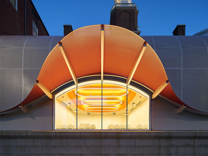 A custom lighting installation at Rhode Island School of Design by Flos