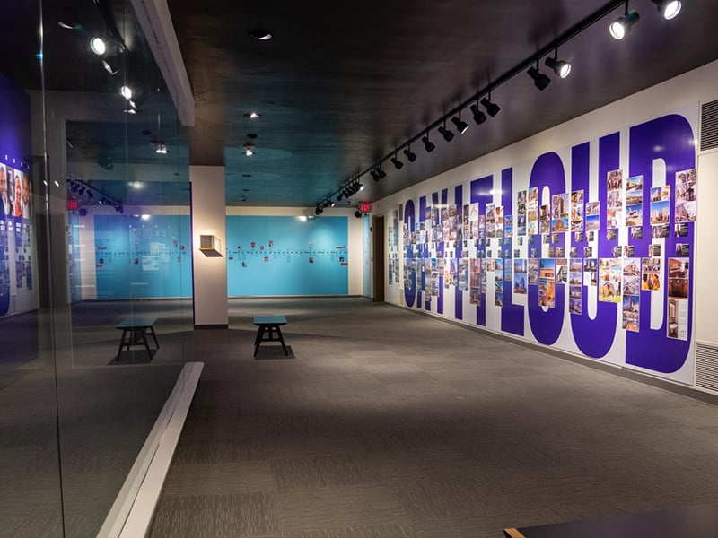 View inside exhibition