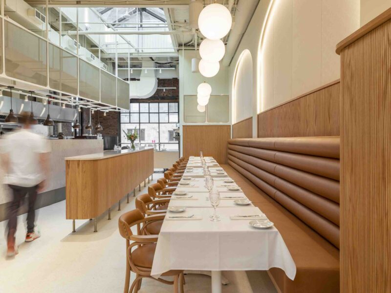 Montreal French brasseries Place Carmin, interior design studio Clairoux.