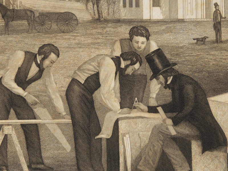 etail from Frontispiece of Edward Shaw, The Modern Architect, or Every Carpenter His Own Master (Boston: Dayton and Wentworth, 1854).