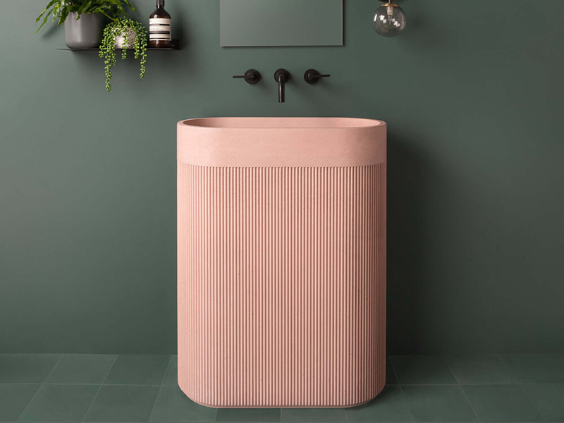 Aura Pedestal Sink by Kast Concrete Basins