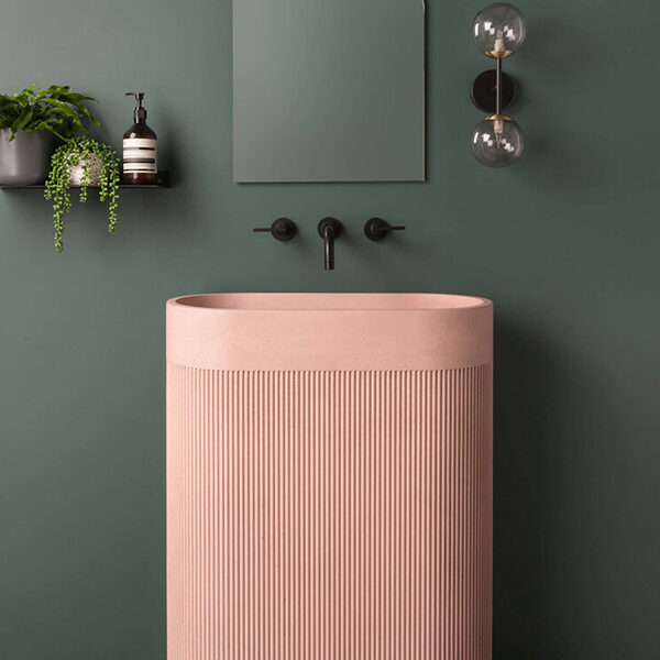 Pedestal sink by Kast Concrete Basins