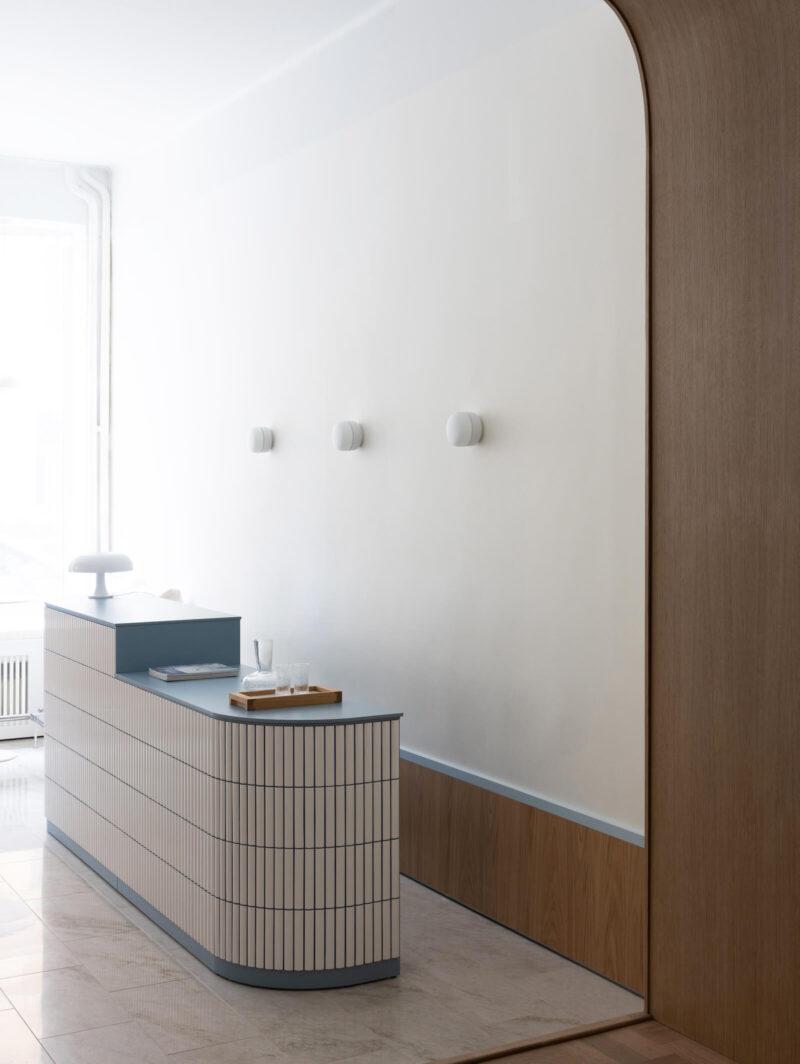 Reception desk at spa in Stockholm