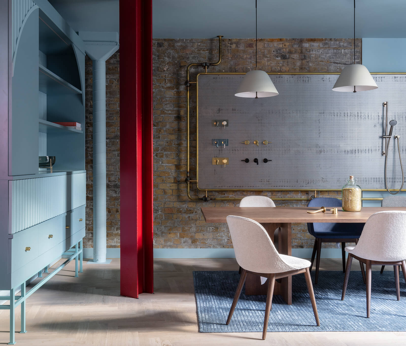 Market Building showroom and co-working space in London UK by Holloway Li, with furniture by Danish brand Menu