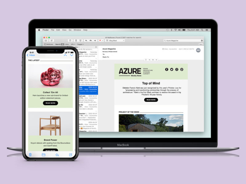 Azure Newsletter on desktop and mobile