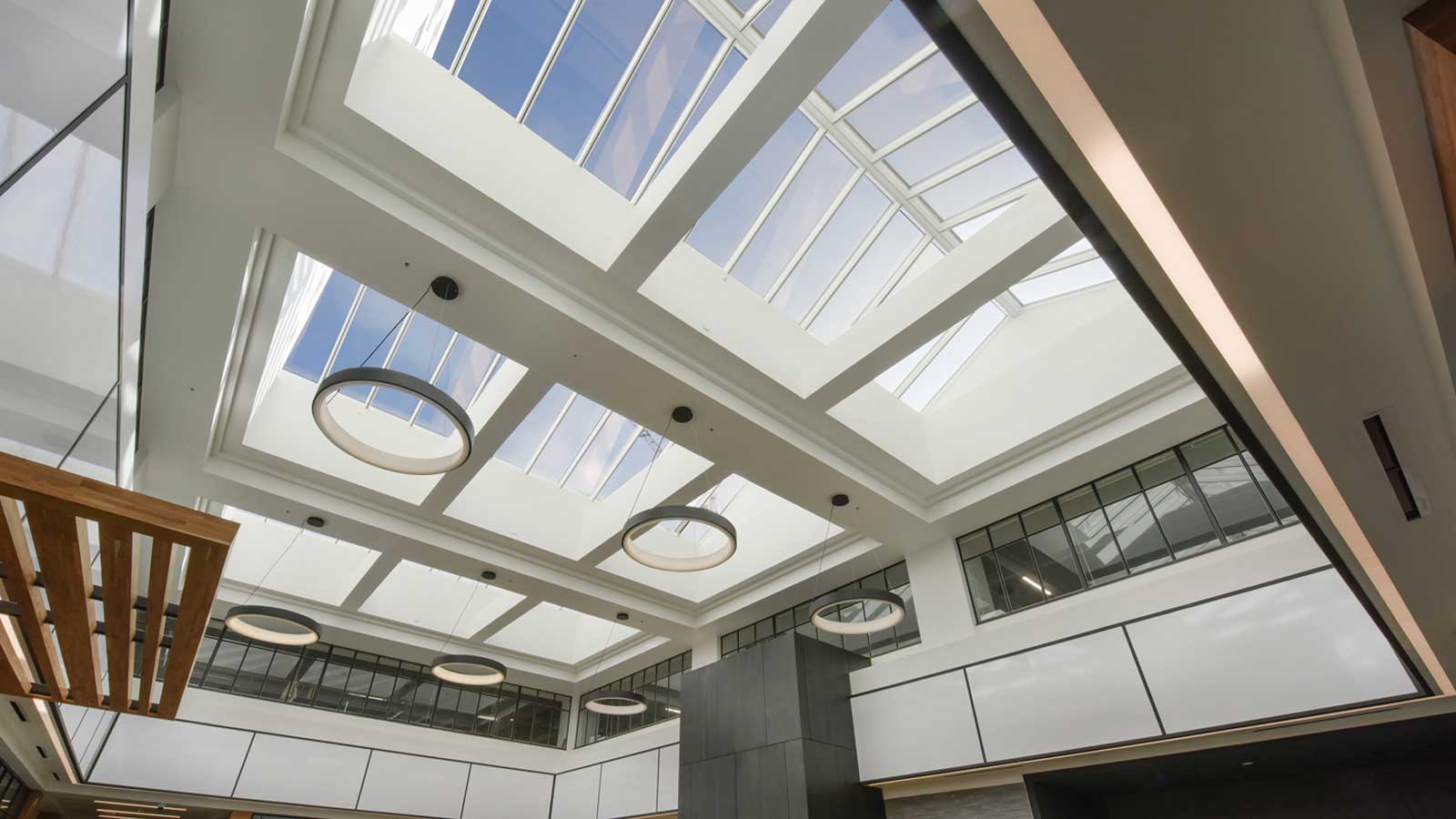 Ceiling fully glazed with VELUX’s Modular Skylights