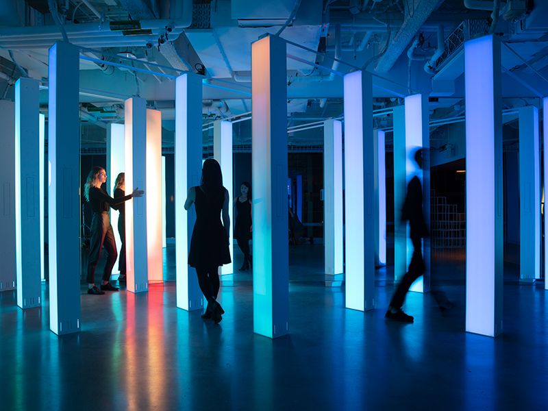 Light Forest installation at Instagram's San Francisco office.