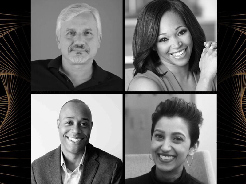 Speaker portraits of Brian Porter, Tracy Moore, Ian Rolston and Natalie Ramtahal arranged in a square
