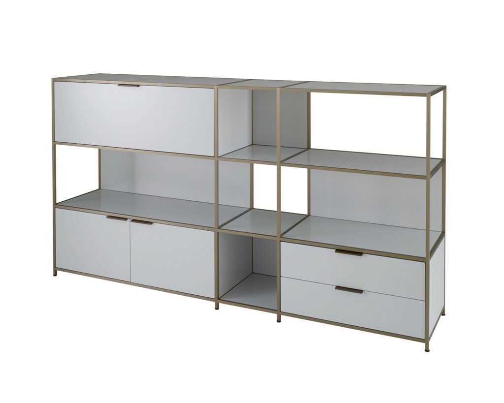 White shelving unit