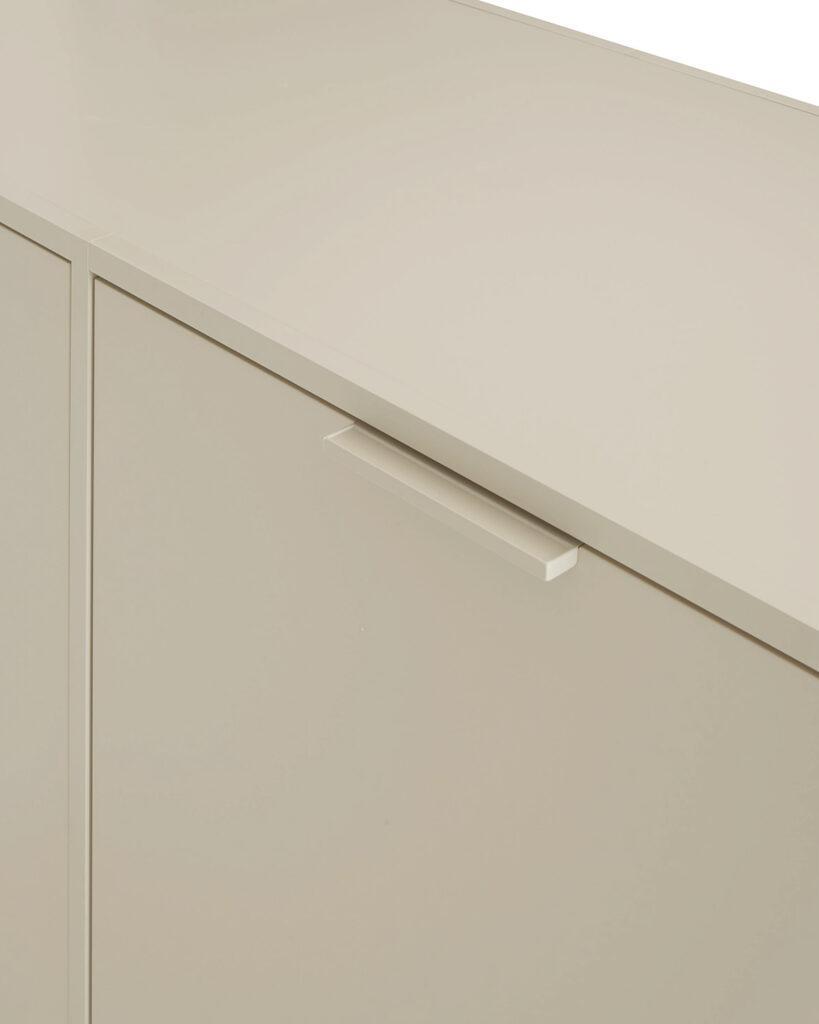 Close up of white cabinet