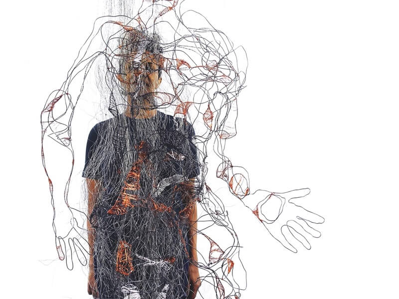 Shifting Ground Symposium Thumbnail sketch drawing of abstract human