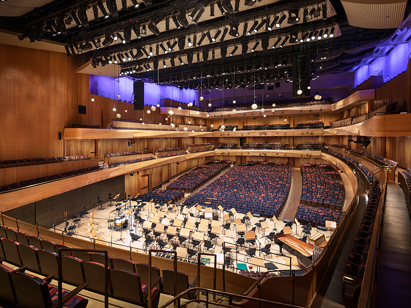 Interior view of auditorium at David Geffen Hall