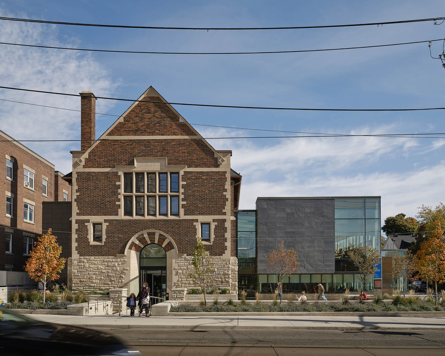 Exterior of newly unveiled Toronto Wychwood Library designed by Shoalts and Zaback architects