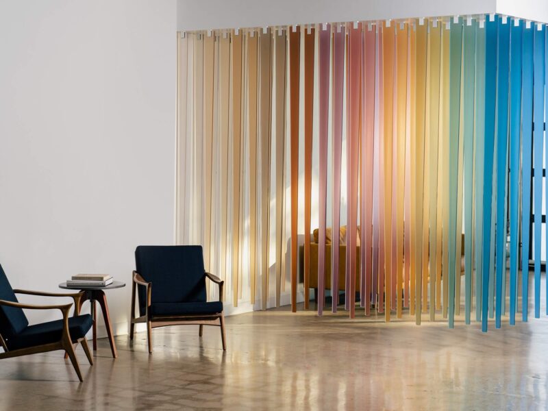 colourful rainbow glass partition window shades