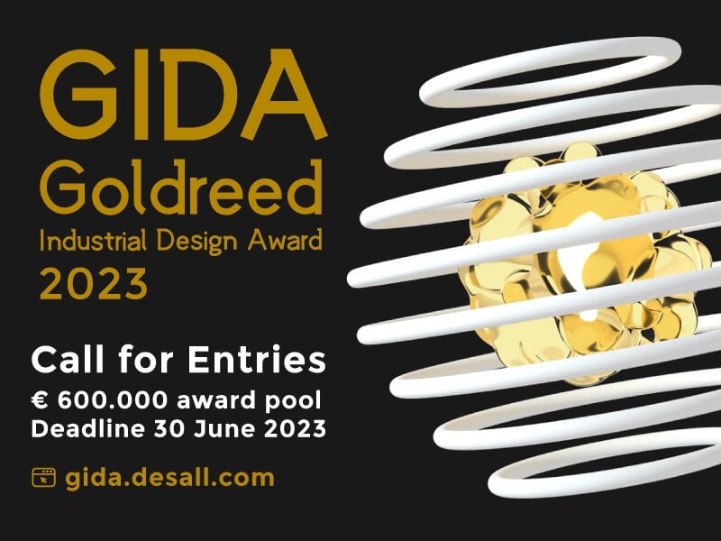 Goldreed Industrial Design Awards 2023 (GIDA) Competition thumbnail with text and 3D design graphic