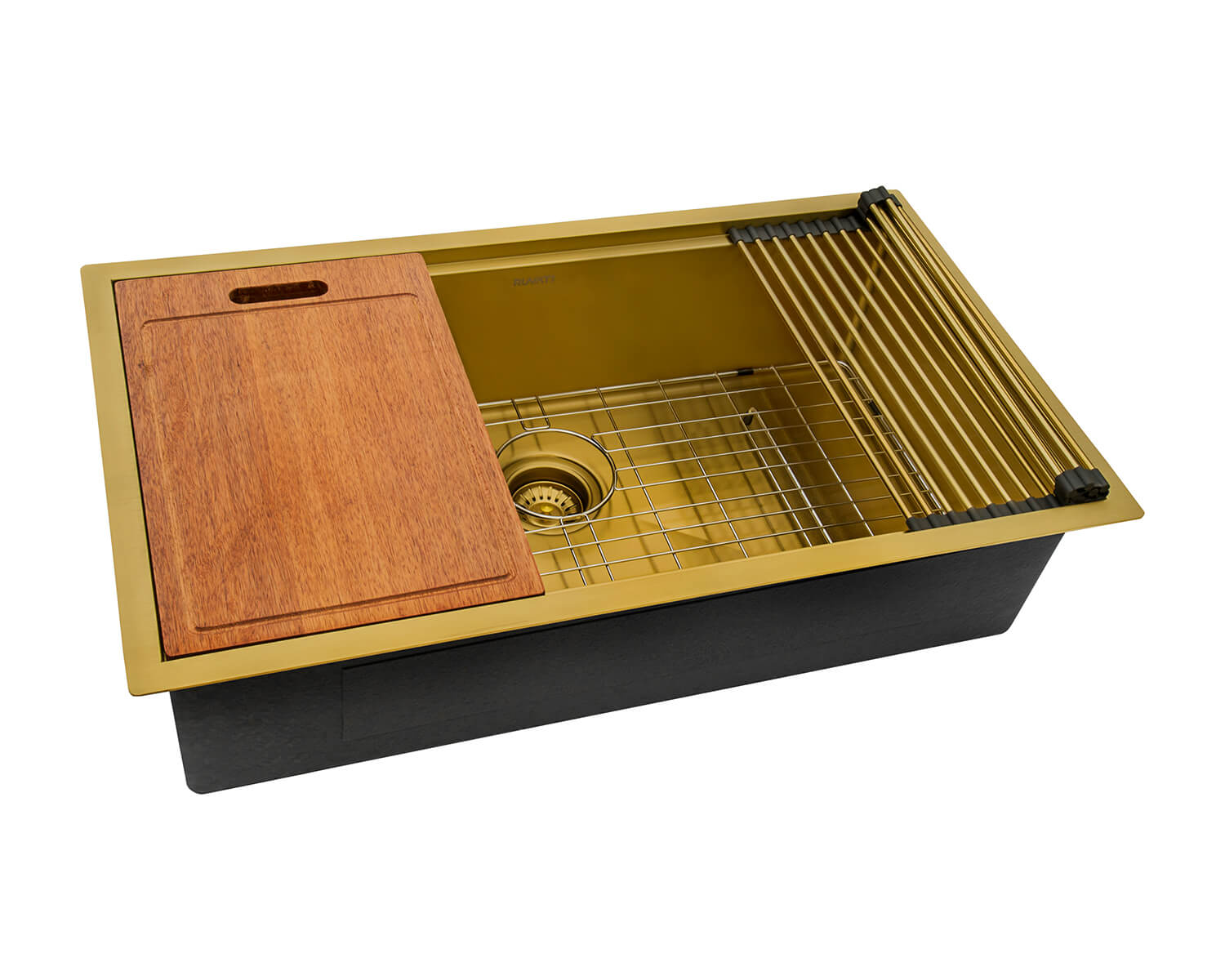 Gold sink with cutting board attachment