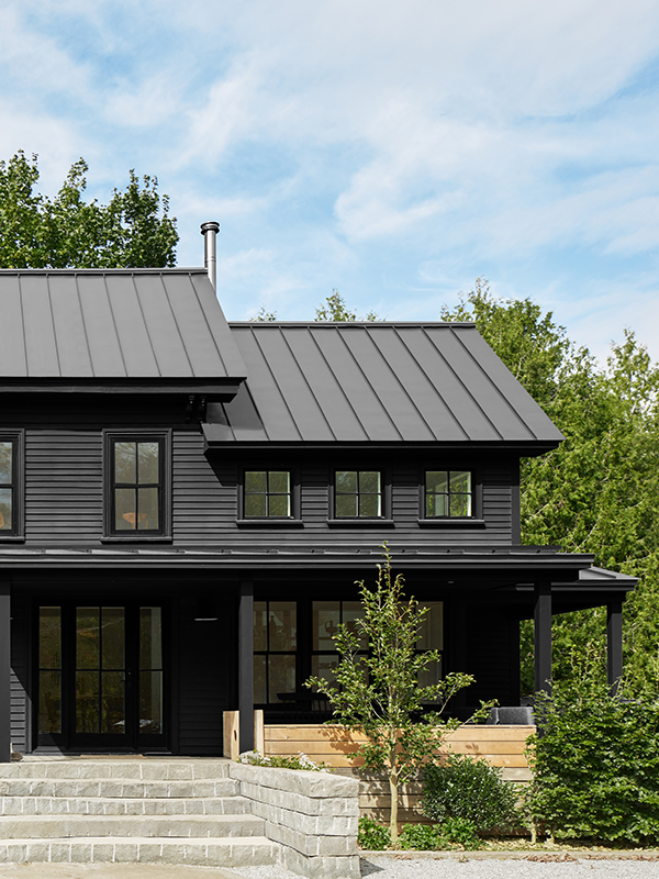 House painted in black Benjamin Moore paint