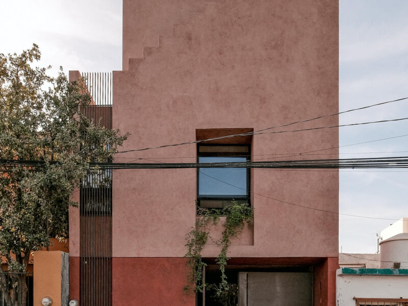 Streetside facade of Ederlezi House in Monterrey Mexico