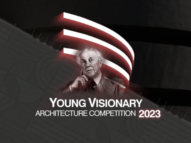 Young Visionary Architecture Competition 2023 logo over black background