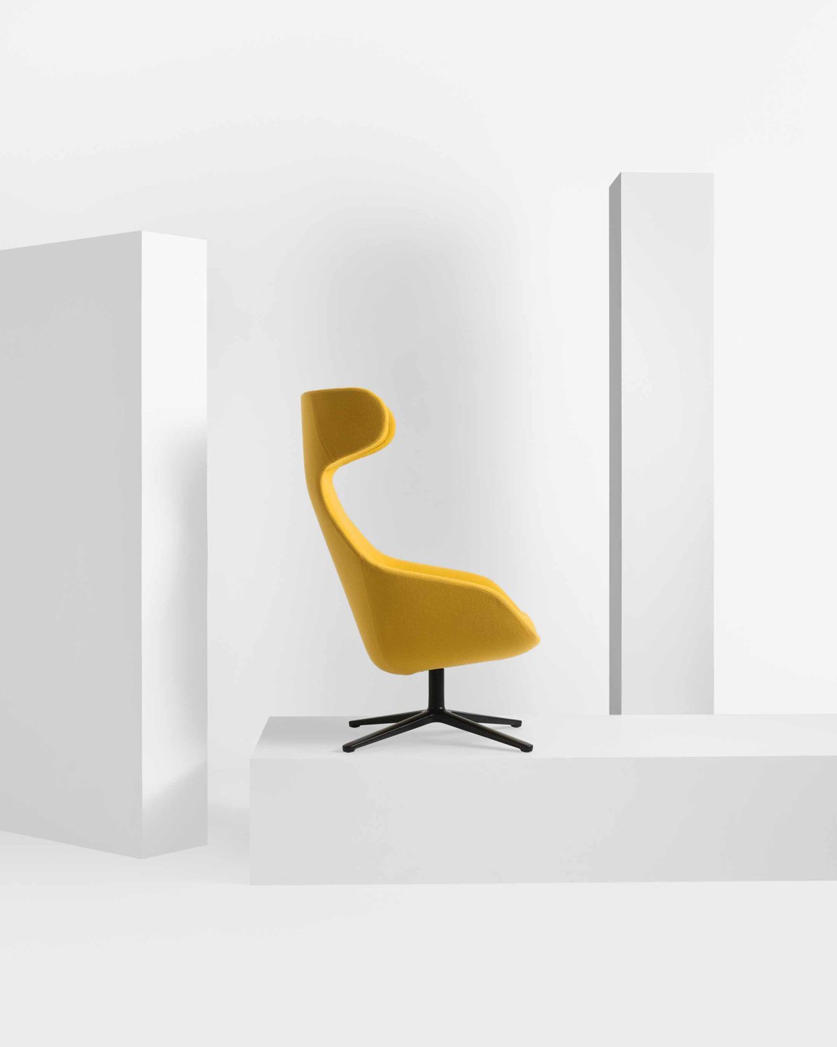 yellow famiglia chair facing the side