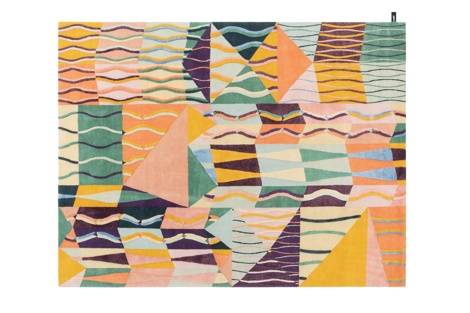 One of the best 2023 rug designs is Guadalupe by CC-Tapis, which combines an assortment of wavy and solid sections in a variety of different colours.