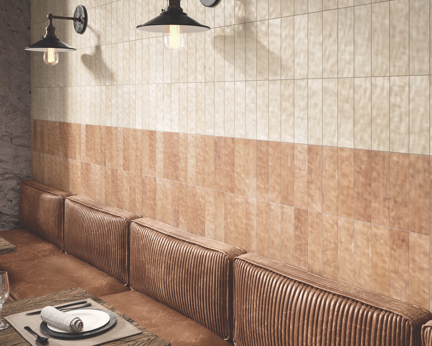 Colour Wall Tile Collections Cotto Moderno in Naranja and Blanco Crossville