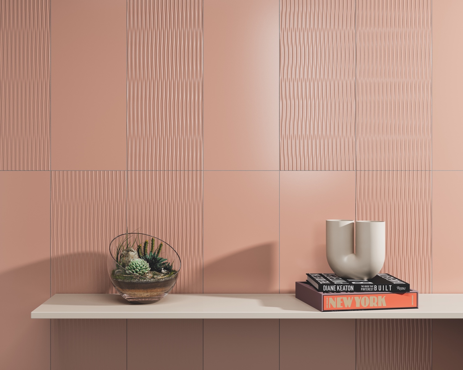 Pink wall tiles