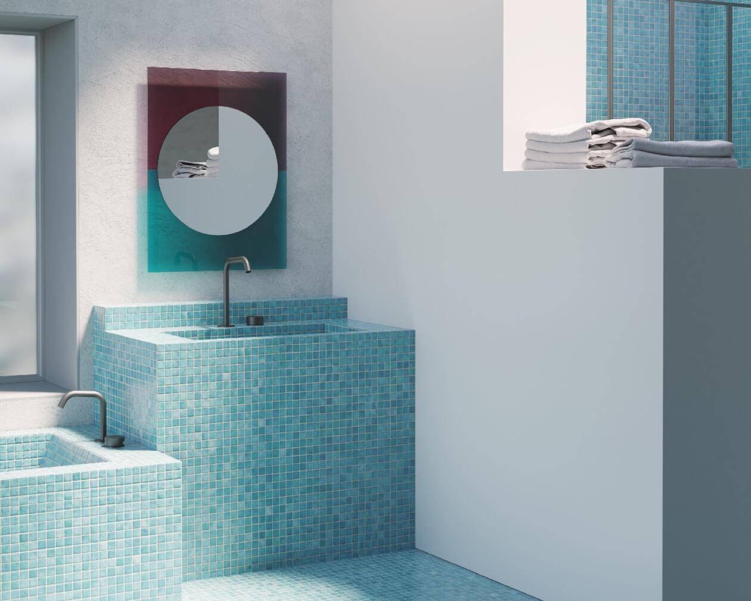 Wander mirror in bathroom