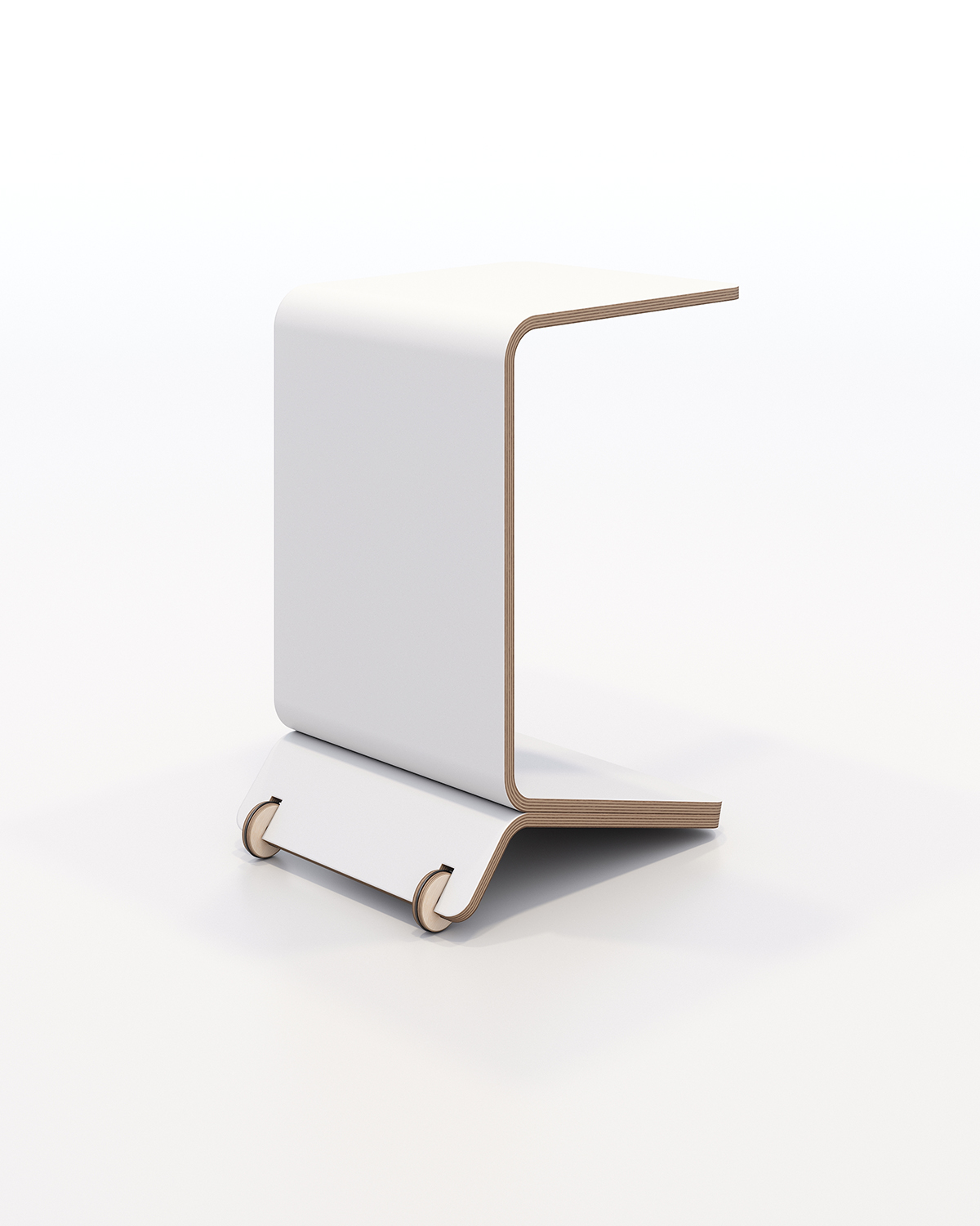 White laminate laptop table