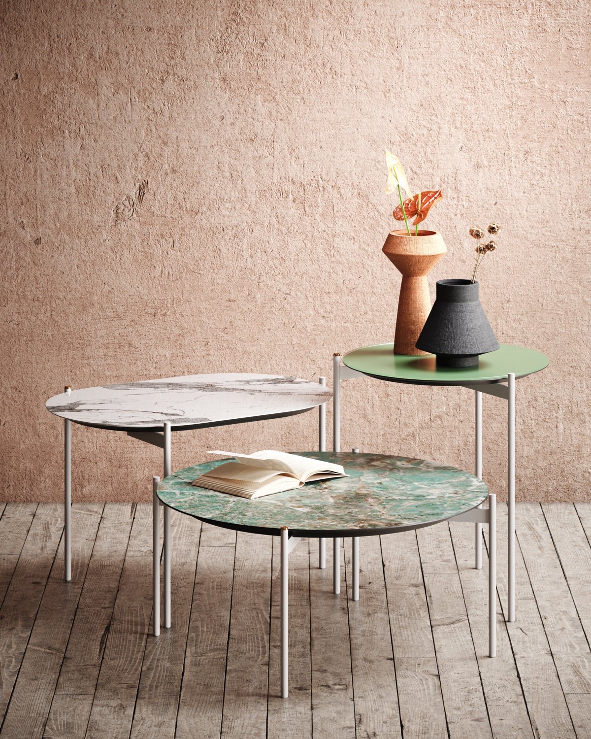 Caillou coffee tables by Simone Cagnazzo for Liu Jo Living