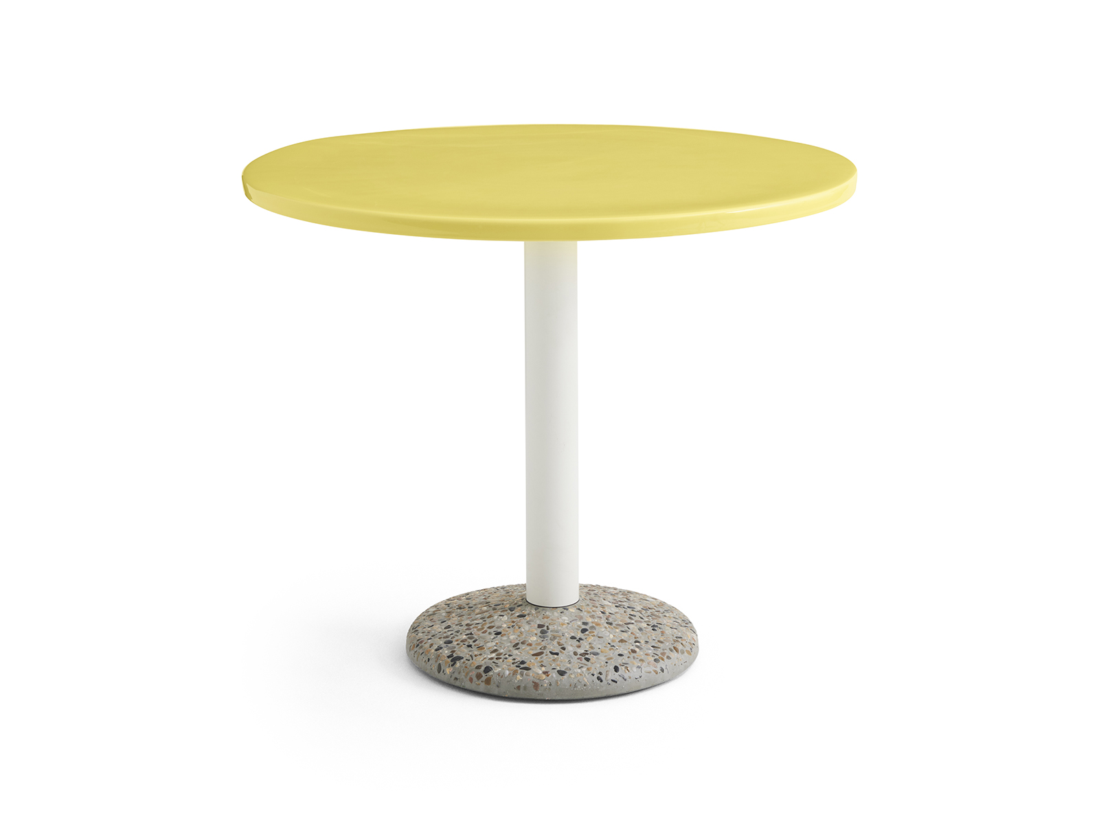 Round table with yellow top