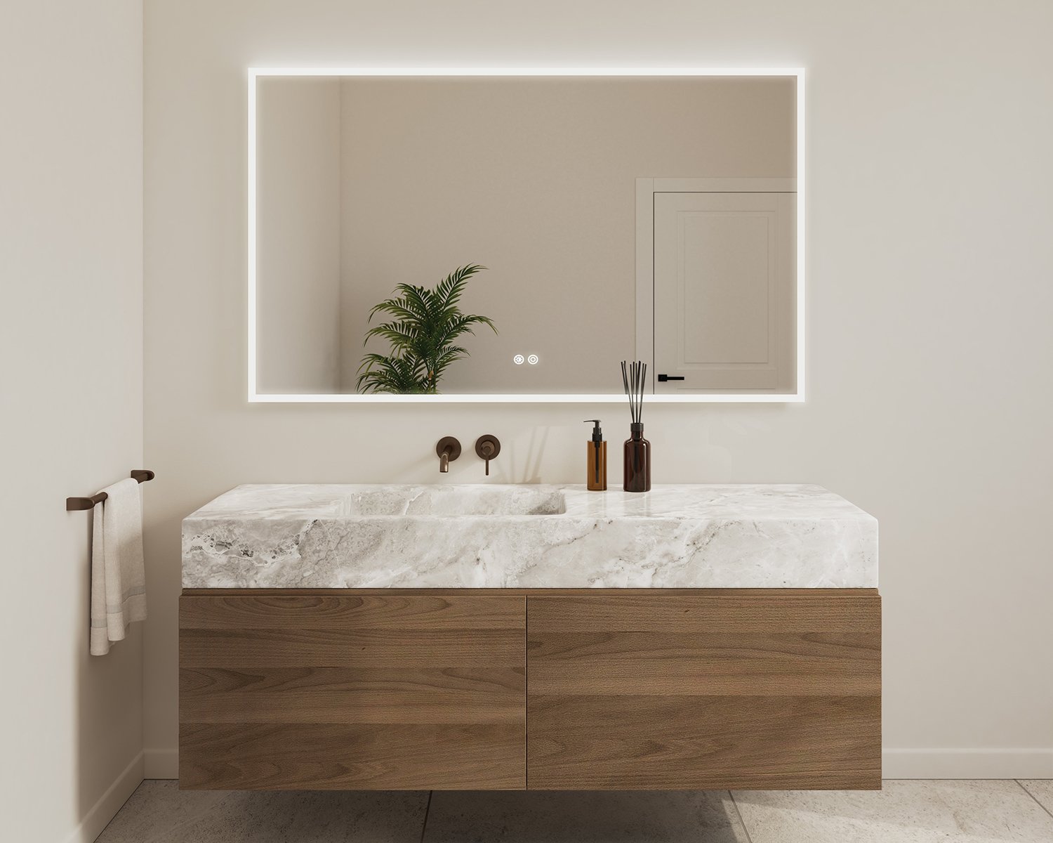 Halo Plus LED Mirror by Fleurco