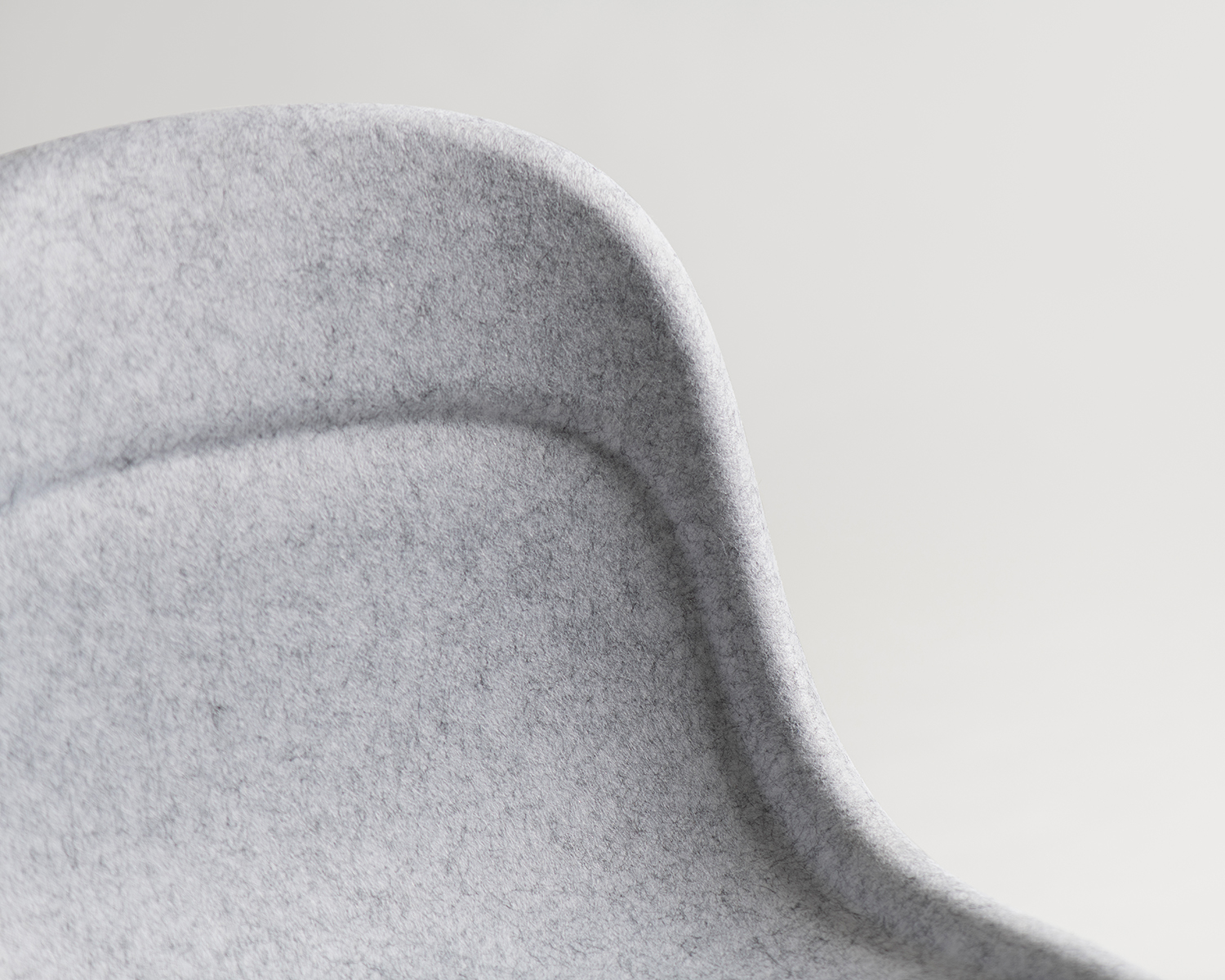Close up of recycled plastic felt chair