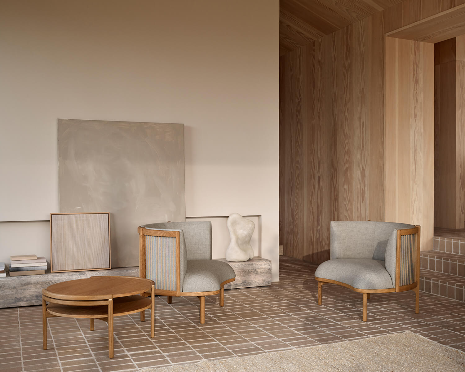 Sideways lounge chair and Sideways coffee table by Rikke Frost for Carl Hansen & Søn