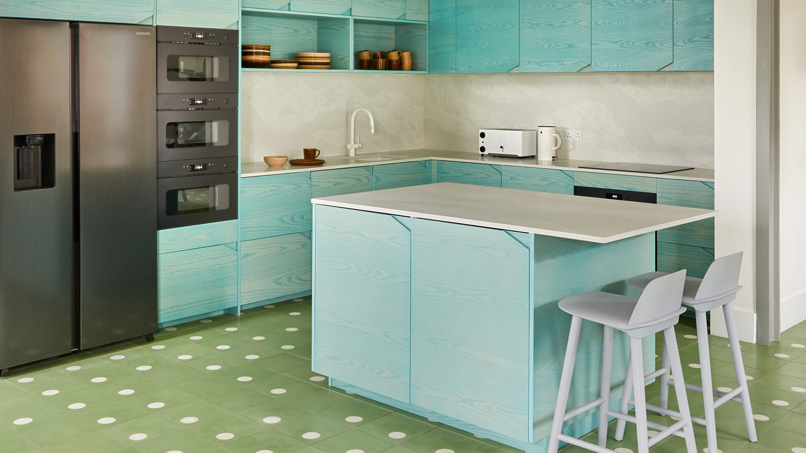 Colourful office kitchen