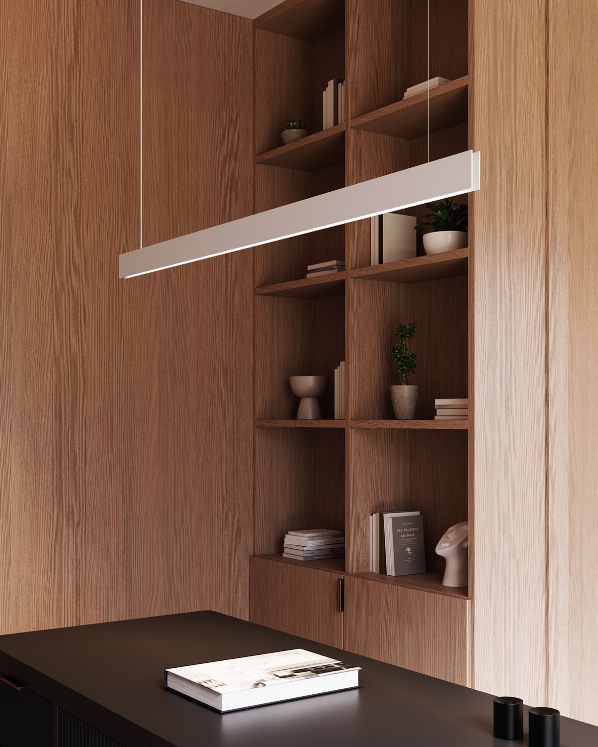 Lithe 2-Sided Pendant Sonneman hanging.